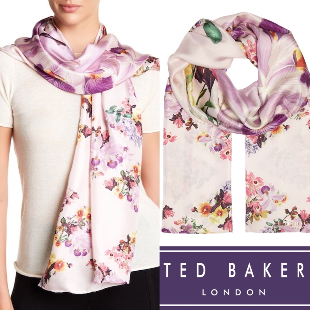 ✨TedBakerLondon 🇬🇧Lost Garden 100%Silk Scarf✨